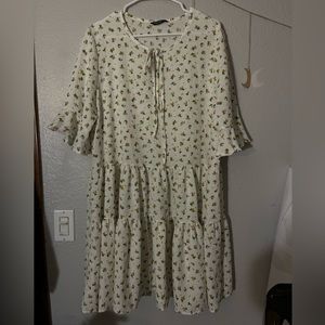 White floral babydoll dress